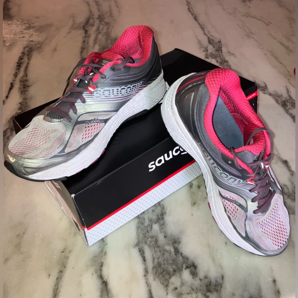 Saucony size 11 Women’s Running Shoes pink and silver Style S10350-2